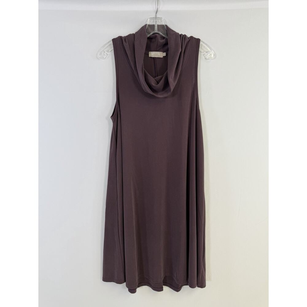 Nation LTD Dress Womens Large Purple Modal Blend Shift Cowl Neck Sleeveless Mini